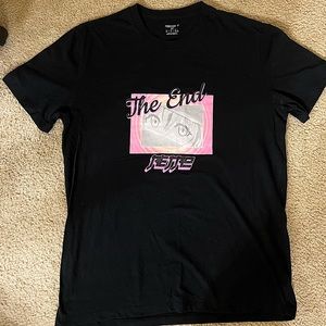 Black Forever21 graphic tee with pink and black !size Large .